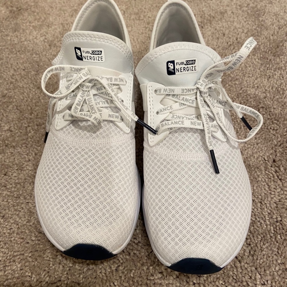 White nergize new balance sneakers